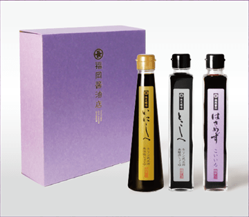 伊賀の百年蔵 福岡醤油 厳選醤油3種（いにしえ、とこしへ、はさめずこいいろ）