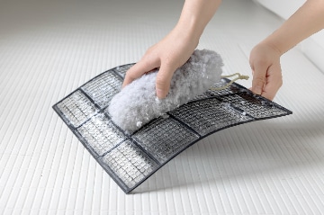 びっくりエアコンフィルターの汚れ落とし グレー