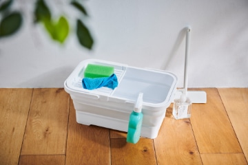 折畳めるバスケット15Lトレー付 ホワイト