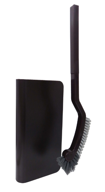 スリムトイレブラシ ケース付き ブラウン